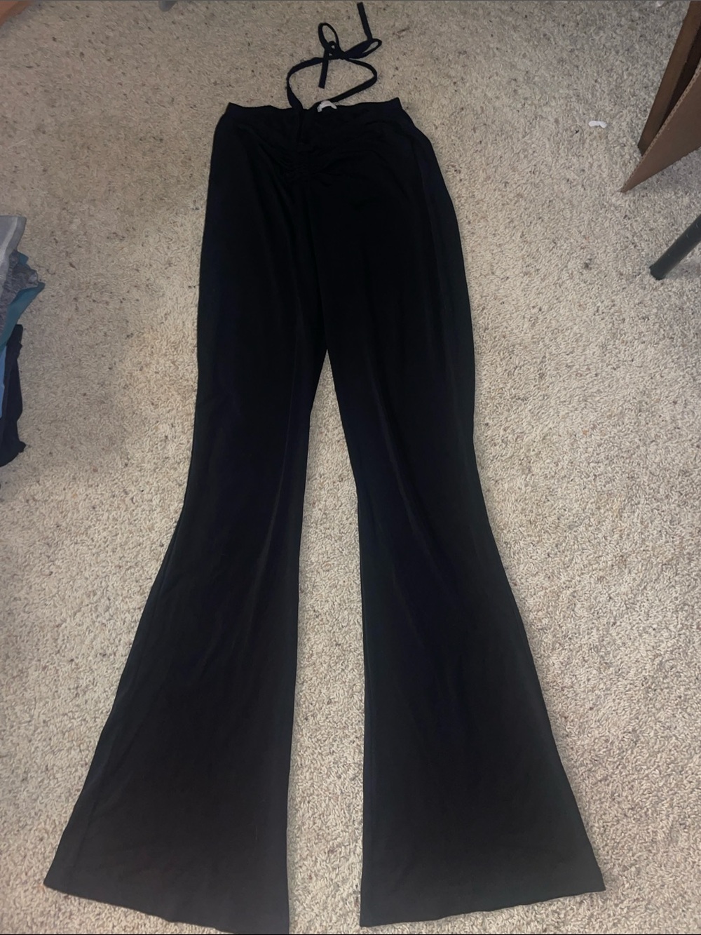 Garage Black Flared Drawstring Lounge Pants